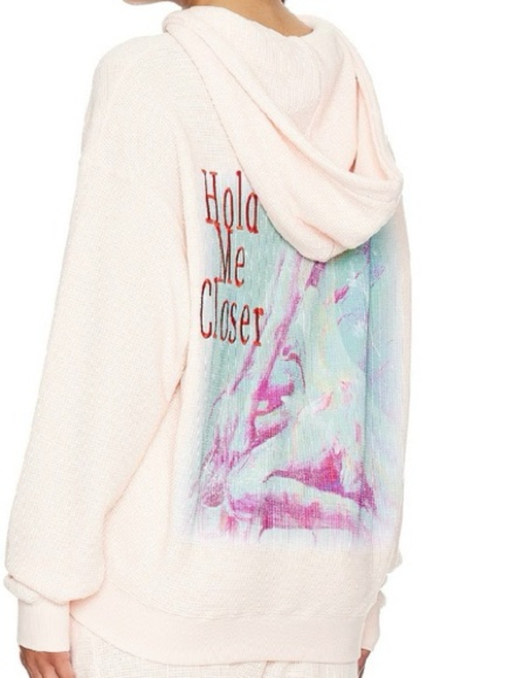 Boys Lie Pale Pink Hoodie Sweater with Pastel Graphic Back